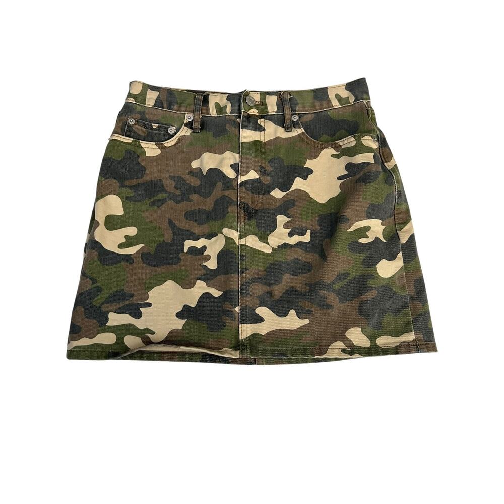 Gap 1969 Skirt Women's Size 27 Green Camo 5 Pocket Mini Cotton Casual Outdoors